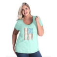 thumbnail image 1 of NIB - Women's Plus Size Curvy T-Shirt - American Flag 4th of July, 1 of 4