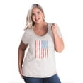 thumbnail image 1 of NIB - Women's Plus Size Curvy T-Shirt - American Flag 4th of July, 1 of 5