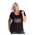 thumbnail image 1 of NIB - Women's Plus Size Curvy T-Shirt - American Flag USA in Gold, 1 of 5