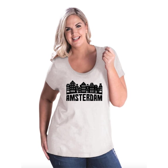 NIB - Women's Plus Size Curvy T-Shirt - Amsterdam