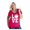 thumbnail image 1 of NIB - Women's Plus Size Curvy T-Shirt - Baseball, 1 of 4