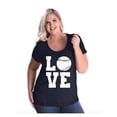 thumbnail image 1 of NIB - Women's Plus Size Curvy T-Shirt - Baseball, 1 of 4