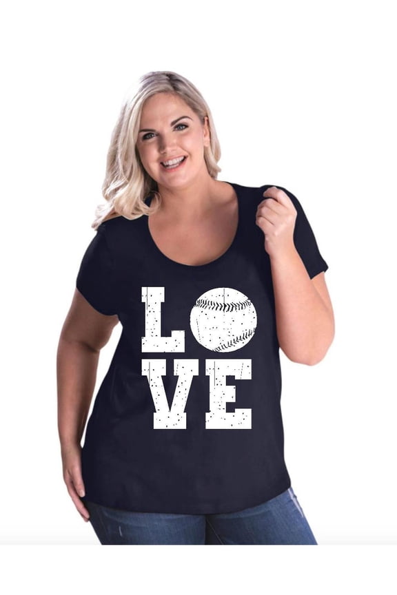 - Women's Plus Size Curvy T-Shirt - Baseball