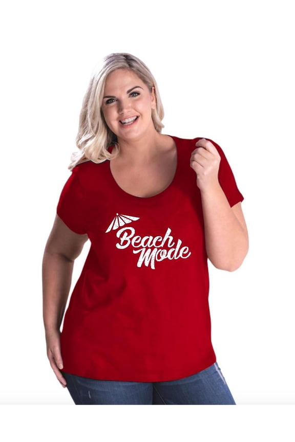 - Women's Plus Size Curvy T-Shirt - Beach