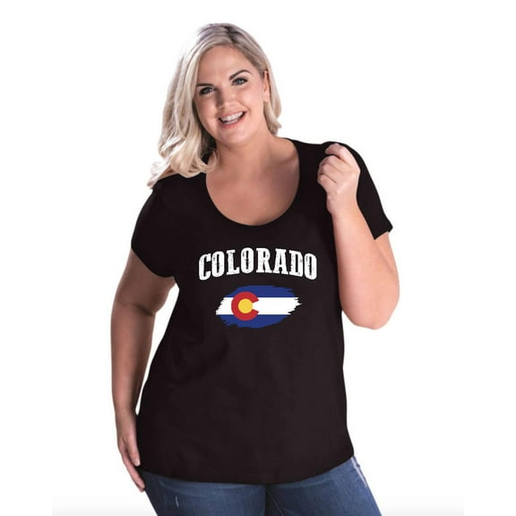 NIB - Women's Plus Size Curvy T-Shirt - Colorado Flag