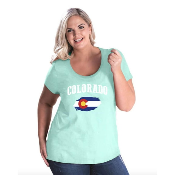 NIB - Women's Plus Size Curvy T-Shirt - Colorado Flag
