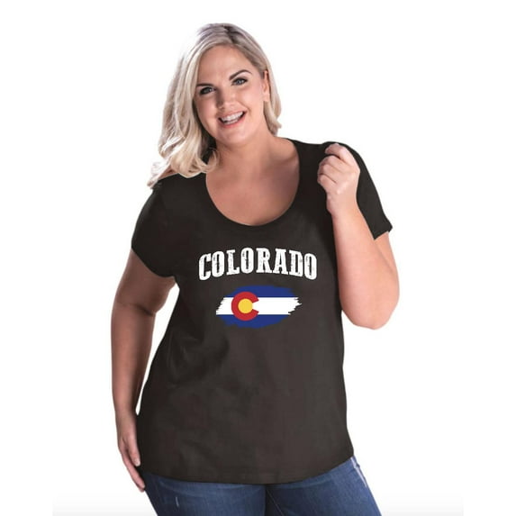 NIB - Women's Plus Size Curvy T-Shirt - Colorado Flag