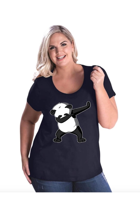 - Women's Plus Size Curvy T-Shirt - Dancing Panda
