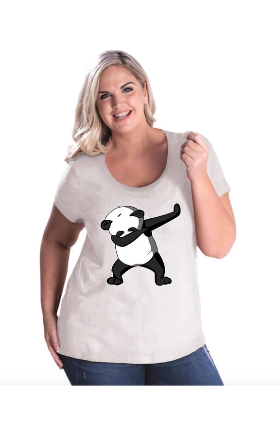 - Women's Plus Size Curvy T-Shirt - Dancing Panda