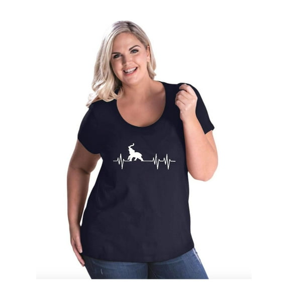 NIB - Women's Plus Size Curvy T-Shirt - Elephant Heartbeat