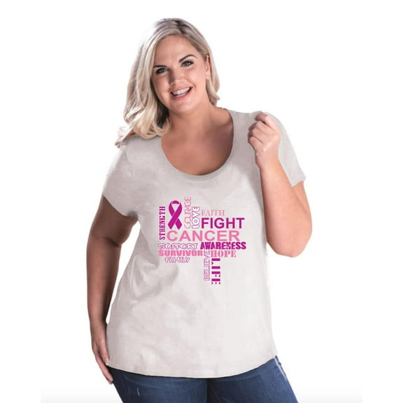 NIB - Women's Plus Size Curvy T-Shirt - Fight Breast Cancer
