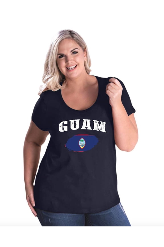 - Women's Plus Size Curvy T-Shirt - Guam Flag