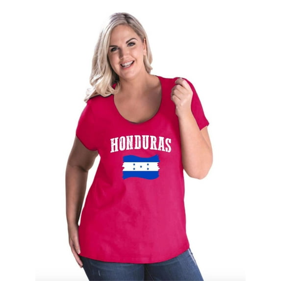 NIB - Women's Plus Size Curvy T-Shirt - Honduras Flag
