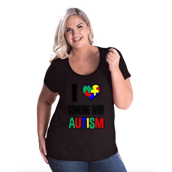 NIB - Women's Plus Size Curvy T-Shirt - I Love Someone With Autism