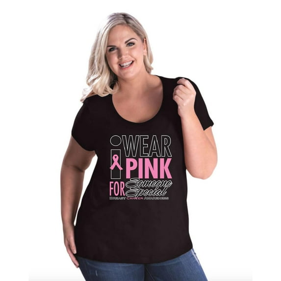 NIB - Women's Plus Size Curvy T-Shirt - I Wear Pink for Someone Special