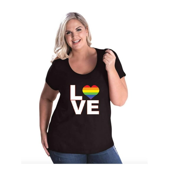 NIB - Women's Plus Size Curvy T-Shirt - Love Rainbow