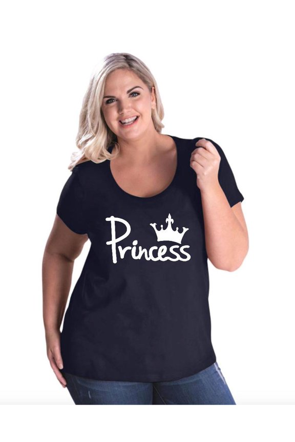 - Women's Plus Size Curvy T-Shirt - Princess Crown