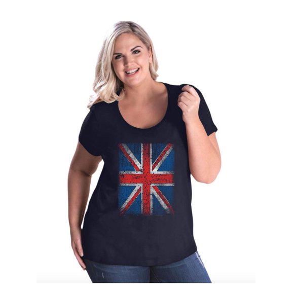 NIB - Women's Plus Size Curvy T-Shirt - Union Jack British Flag