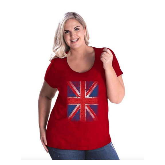 NIB - Women's Plus Size Curvy T-Shirt - Union Jack British Flag