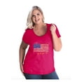 thumbnail image 1 of NIB - Women's Plus Size Curvy T-Shirt, up to Size 28 - American Flag USA in Gold, 1 of 5