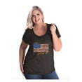 thumbnail image 1 of NIB - Women's Plus Size Curvy T-Shirt, up to Size 28 - American Flag USA in Gold, 1 of 5