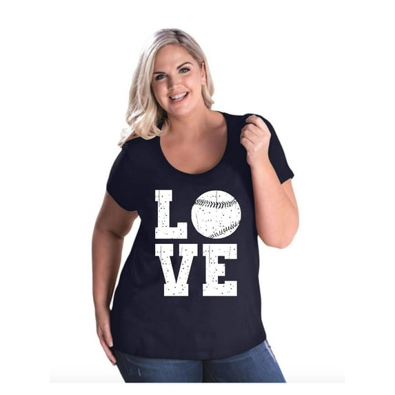 NIB - Women's Plus Size Curvy T-Shirt, up to Size 28 - Baseball