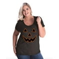 thumbnail image 1 of NIB - Women's Plus Size Curvy T-Shirt, up to Size 28 - Halloween Costume Pumpkin Face, 1 of 5