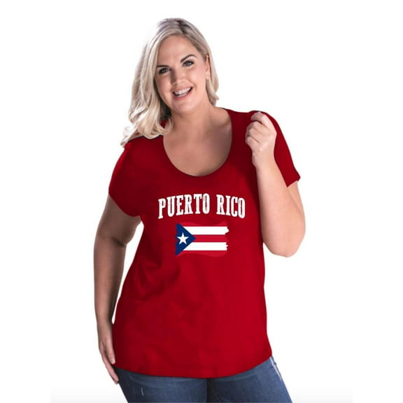 NIB - Women's Plus Size Curvy T-Shirt, up to Size 28 - Puerto Rico Flag