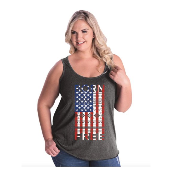 NIB - Women's Plus Size Tank Top - American Flag 4th of July
