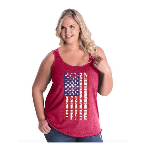 NIB - Women's Plus Size Tank Top - American Flag 4th of July