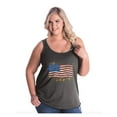thumbnail image 1 of NIB - Women's Plus Size Tank Top - American Flag USA in Gold, 1 of 3
