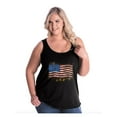 thumbnail image 1 of NIB - Women's Plus Size Tank Top - American Flag USA in Gold, 1 of 5