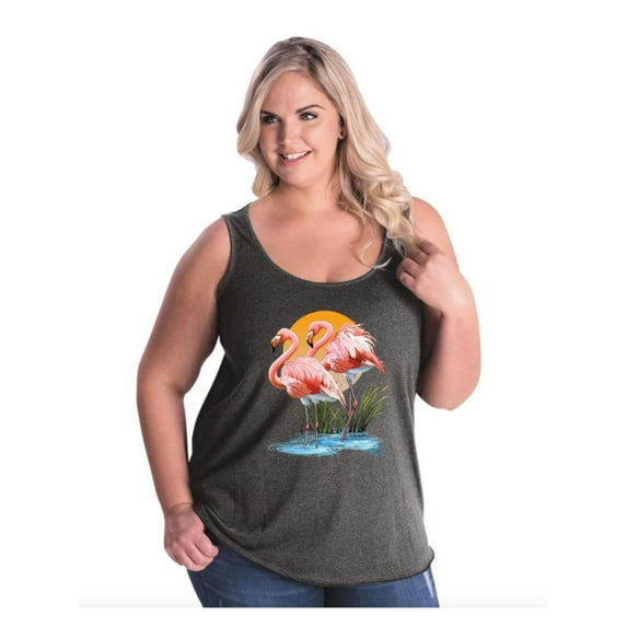 NIB - Women's Plus Size Tank Top - Flamingo