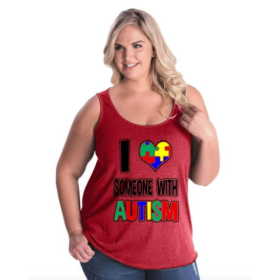 NIB - Women's Plus Size Tank Top - I Love Someone With Autism