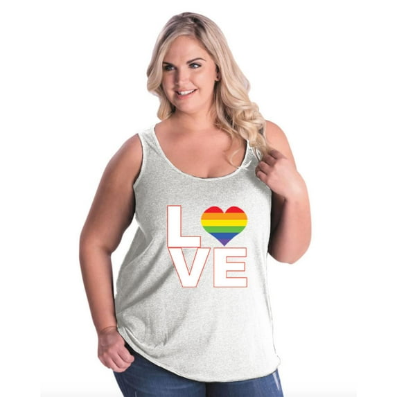 NIB - Women's Plus Size Tank Top - Love Rainbow