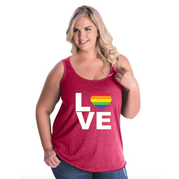 NIB - Women's Plus Size Tank Top - Love Rainbow