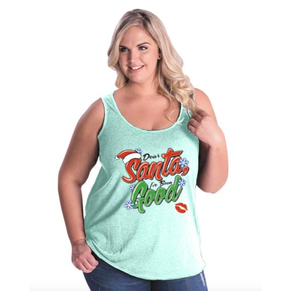 NIB - Women's Plus Size Tank Top, up to Size 28 - Christmas Dear Santa