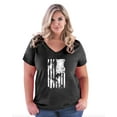 thumbnail image 1 of NIB - Women's Plus Size V-neck T-Shirt - American Flag 4th of July, 1 of 5