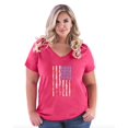 thumbnail image 1 of NIB - Women's Plus Size V-neck T-Shirt - American Flag 4th of July, 1 of 3