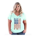 thumbnail image 1 of NIB - Women's Plus Size V-neck T-Shirt - American Flag 4th of July, 1 of 3