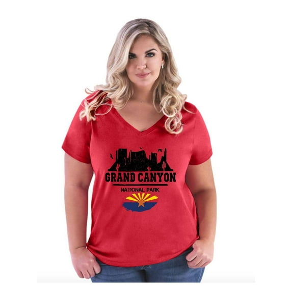 NIB - Women's Plus Size V-neck T-Shirt - Arizona Grand Canyon National Park