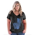 thumbnail image 1 of NIB - Women's Plus Size V-neck T-Shirt - Autism Flag, 1 of 3