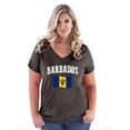 thumbnail image 1 of NIB - Women's Plus Size V-neck T-Shirt - Barbados Flag, 1 of 3