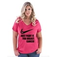 thumbnail image 1 of NIB - Women's Plus Size V-neck T-Shirt - Breast Cancer, 1 of 3