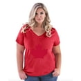 thumbnail image 1 of NIB - Women's Plus Size V-neck T-Shirt - Canada Leaf, 1 of 5