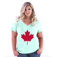 thumbnail image 1 of NIB - Women's Plus Size V-neck T-Shirt - Canada Leaf, 1 of 3