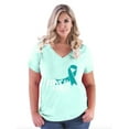 thumbnail image 1 of NIB - Women's Plus Size V-neck T-Shirt - Cervical Cancer, 1 of 3