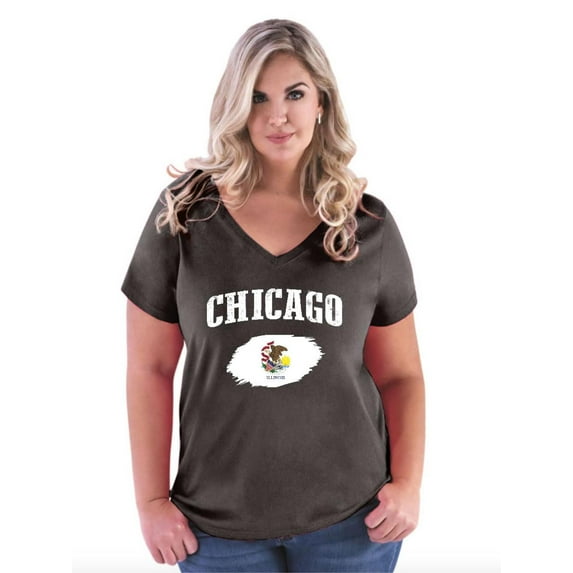 NIB - Women's Plus Size V-neck T-Shirt - Chicago