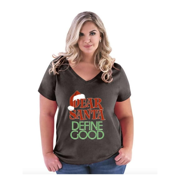 NIB - Women's Plus Size V-neck T-Shirt - Christmas Define Good