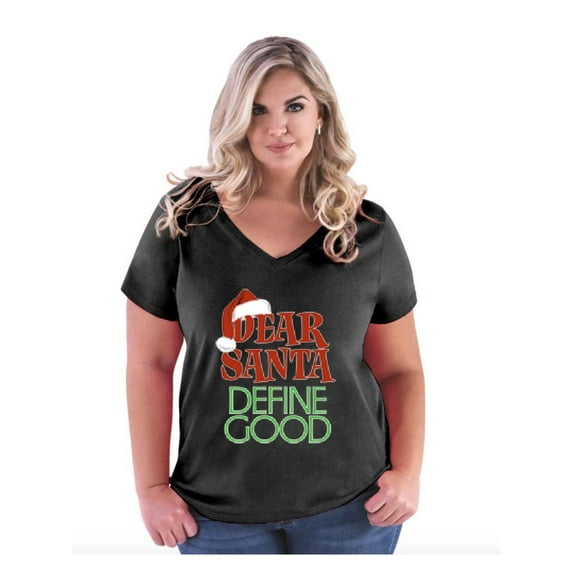 NIB - Women's Plus Size V-neck T-Shirt - Christmas Define Good